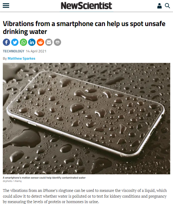 Yongzhi Huang's research, report, New Scientist